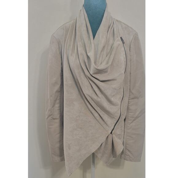 Anthropologie Blank NYC Jacket Womens Medium Drapey Moto Vegan Leather Boho - Picture 2 of 12